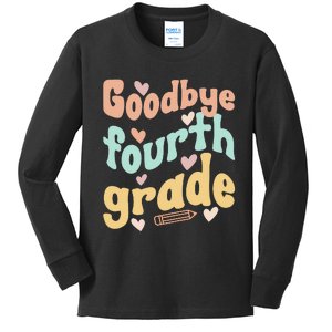 Last Day Of 4th Grade Groovy 4th Grade Last Day Of School Kids Long Sleeve Shirt