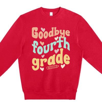 Last Day Of 4th Grade Groovy 4th Grade Last Day Of School Premium Crewneck Sweatshirt