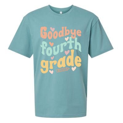 Last Day Of 4th Grade Groovy 4th Grade Last Day Of School Sueded Cloud Jersey T-Shirt