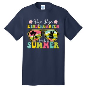 Last Day Of School Bye Kindergarten Hello Summer Sunglasses Tall T-Shirt