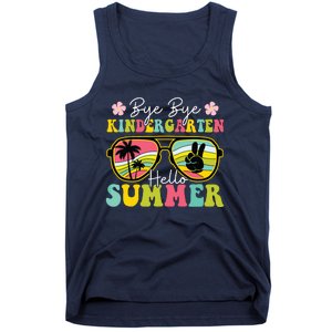 Last Day Of School Bye Kindergarten Hello Summer Sunglasses Tank Top