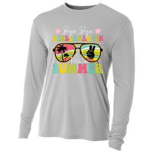 Last Day Of School Bye Kindergarten Hello Summer Sunglasses Cooling Performance Long Sleeve Crew