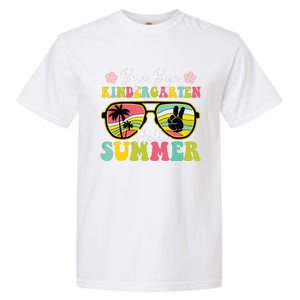 Last Day Of School Bye Kindergarten Hello Summer Sunglasses Garment-Dyed Heavyweight T-Shirt