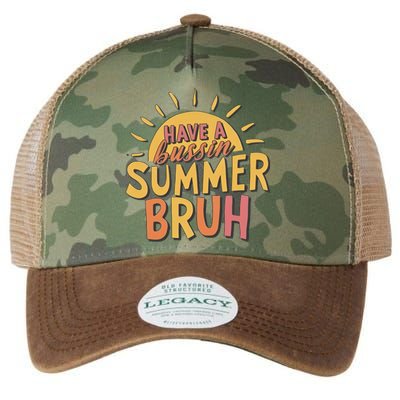 Last Day Of School Have A Bussin Summer Bruh Teacher Summer Gift Legacy Tie Dye Trucker Hat