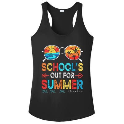 Last Day Of School Retro Schools Out For Summer Teacher Ladies PosiCharge Competitor Racerback Tank