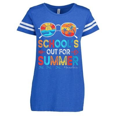 Last Day Of School Retro Schools Out For Summer Teacher Enza Ladies Jersey Football T-Shirt