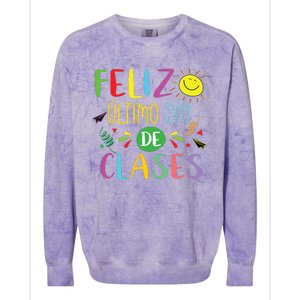 Last Day Of School Summer Spanish Teacher Or Student Colorblast Crewneck Sweatshirt