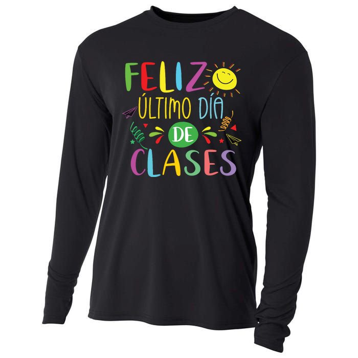 Last Day Of School Summer Spanish Teacher Or Student Cooling Performance Long Sleeve Crew