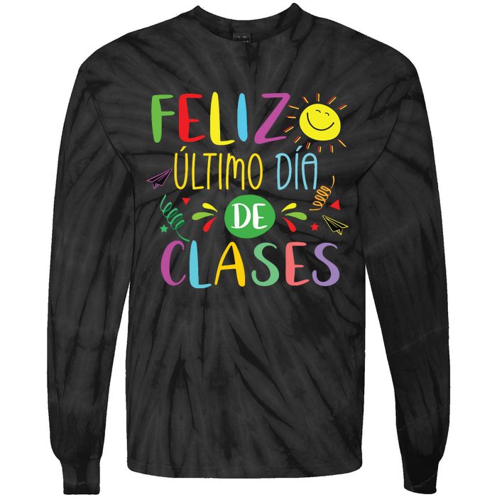 Last Day Of School Summer Spanish Teacher Or Student Tie-Dye Long Sleeve Shirt