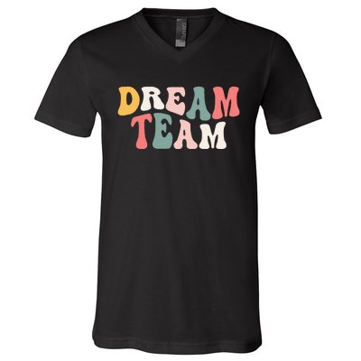 Last Day Of School Back To School Dream Team Teacher Kids V-Neck T-Shirt