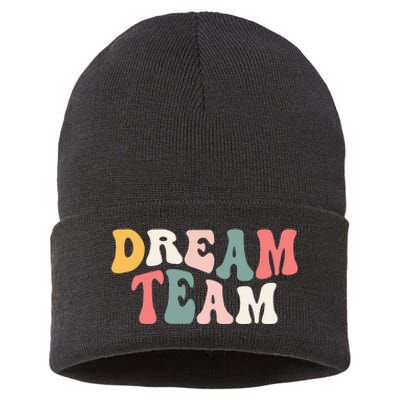 Last Day Of School Back To School Dream Team Teacher Kids Sustainable Knit Beanie