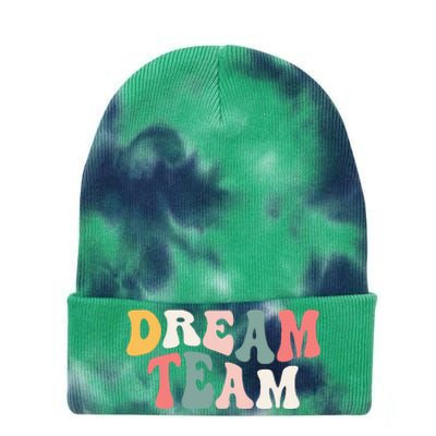 Last Day Of School Back To School Dream Team Teacher Kids Tie Dye 12in Knit Beanie