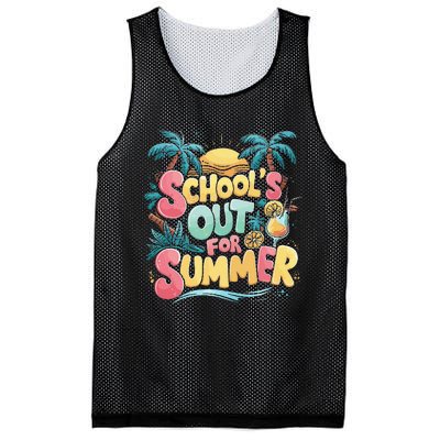 Last Day Of School Retro Schools Out For Summer Teacher Mesh Reversible Basketball Jersey Tank