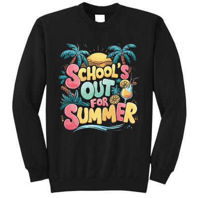 Last Day Of School Retro Schools Out For Summer Teacher Tall Sweatshirt