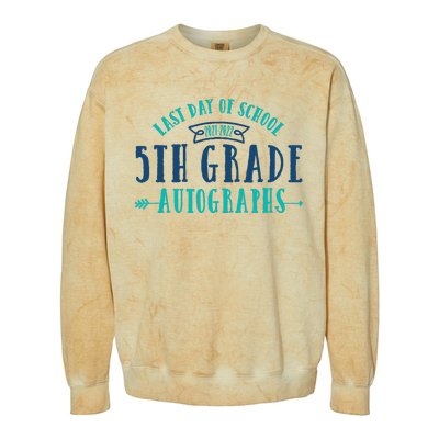  Last Day of School Autograph - 5th Grade Graduation Colorblast Crewneck Sweatshirt