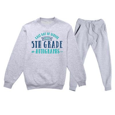  Last Day of School Autograph - 5th Grade Graduation Premium Crewneck Sweatsuit Set