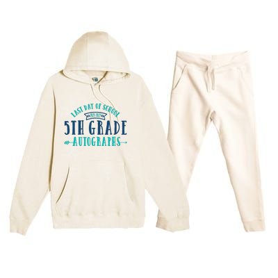  Last Day of School Autograph - 5th Grade Graduation Premium Hooded Sweatsuit Set