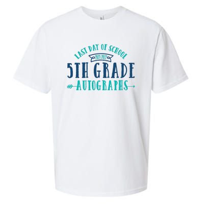  Last Day of School Autograph - 5th Grade Graduation Sueded Cloud Jersey T-Shirt