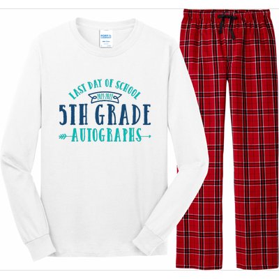  Last Day of School Autograph - 5th Grade Graduation Long Sleeve Pajama Set