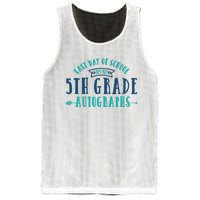  Last Day of School Autograph - 5th Grade Graduation Mesh Reversible Basketball Jersey Tank