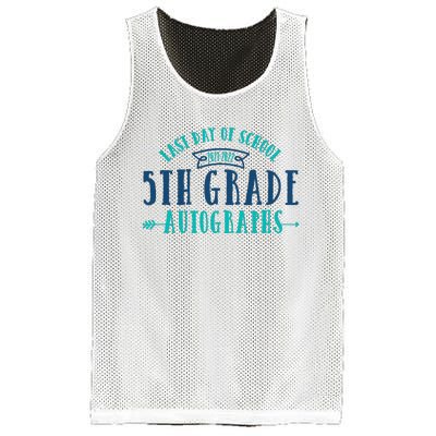  Last Day of School Autograph - 5th Grade Graduation Mesh Reversible Basketball Jersey Tank