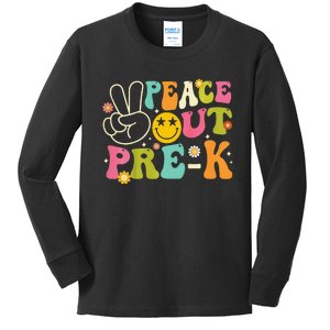 Last Day Of School Peace Out PreSchool Pre K Teacher Kids Long Sleeve Shirt