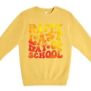 Last Day Of School Vibes Teacher Student Graduation Premium Crewneck Sweatshirt