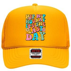 Last Day of School Hello Summer Teacher High Crown Mesh Back Trucker Hat