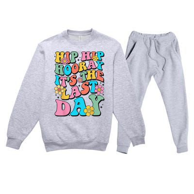 Last Day of School Hello Summer Teacher Premium Crewneck Sweatsuit Set