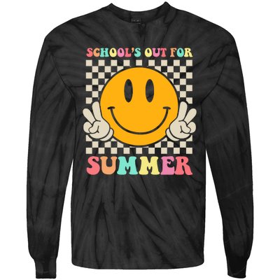 Last Day Of School Teacher Schools Out For Summer Student Tie-Dye Long Sleeve Shirt