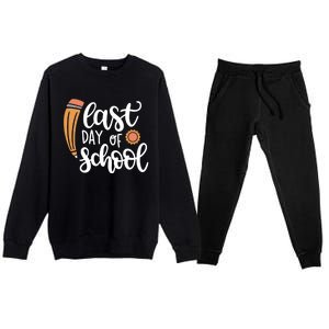 Last Day Of School Graduation Pencil Premium Crewneck Sweatsuit Set