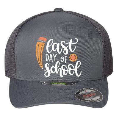 Last Day Of School Graduation Pencil Flexfit Unipanel Trucker Cap