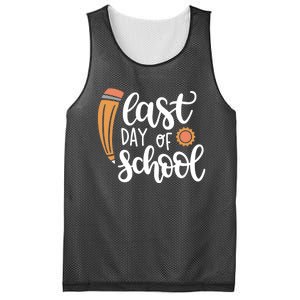 Last Day Of School Graduation Pencil Mesh Reversible Basketball Jersey Tank