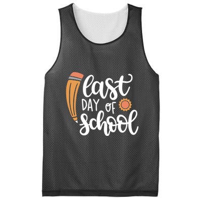 Last Day Of School Graduation Pencil Mesh Reversible Basketball Jersey Tank