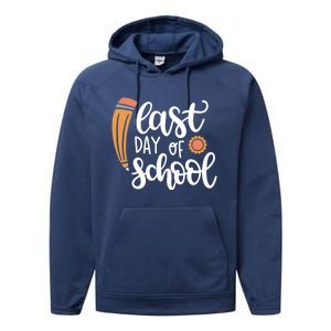 Last Day Of School Graduation Pencil Performance Fleece Hoodie