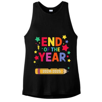 Last Day Of School End Of The Year Autographs 2024-2025 Ladies PosiCharge Tri-Blend Wicking Tank