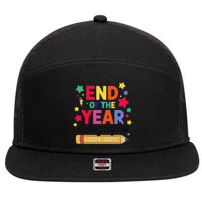 Last Day Of School End Of The Year Autographs 2024-2025 7 Panel Mesh Trucker Snapback Hat