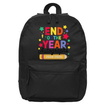 Last Day Of School End Of The Year Autographs 2024-2025 16 in Basic Backpack