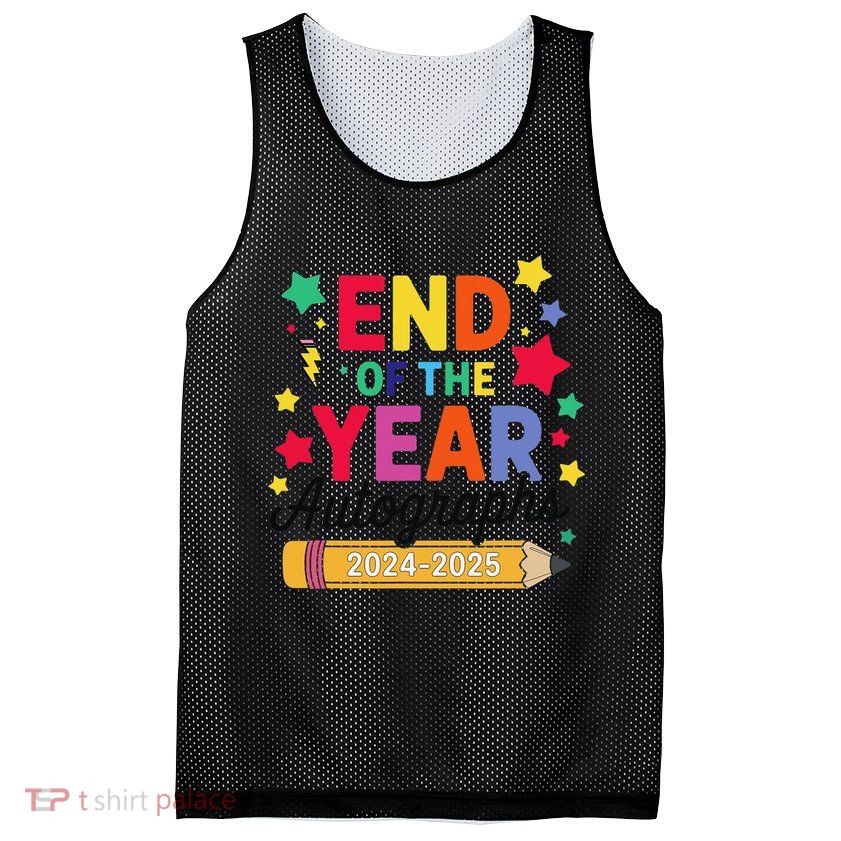 Last Day Of School End Of The Year Autographs 2024-2025 Mesh Reversible Basketball Jersey Tank
