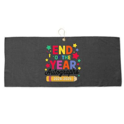 Last Day Of School End Of The Year Autographs 2024-2025 Large Microfiber Waffle Golf Towel