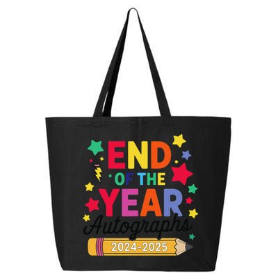 Last Day Of School End Of The Year Autographs 2024-2025 25L Jumbo Tote