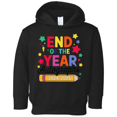 Last Day Of School End Of The Year Autographs 2024-2025 Toddler Hoodie