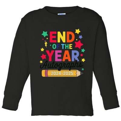 Last Day Of School End Of The Year Autographs 2024-2025 Toddler Long Sleeve Shirt