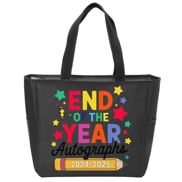 Last Day Of School End Of The Year Autographs 2024-2025 Zip Tote Bag