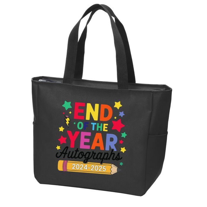 Last Day Of School End Of The Year Autographs 2024-2025 Zip Tote Bag