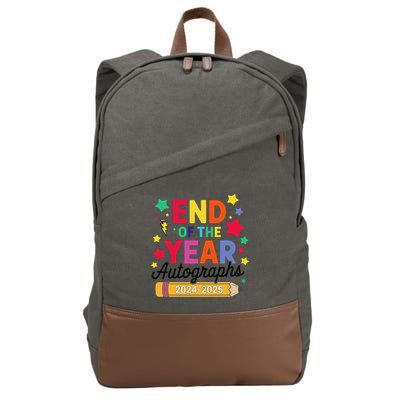Last Day Of School End Of The Year Autographs 2024-2025 Cotton Canvas Backpack