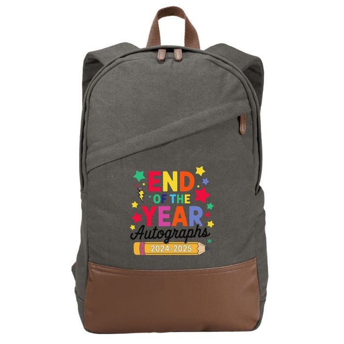 Last Day Of School End Of The Year Autographs 2024-2025 Cotton Canvas Backpack