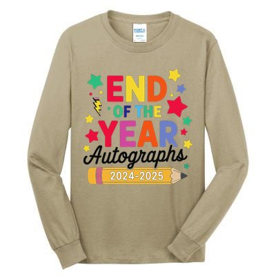 Last Day Of School End Of The Year Autographs 2024-2025 Tall Long Sleeve T-Shirt
