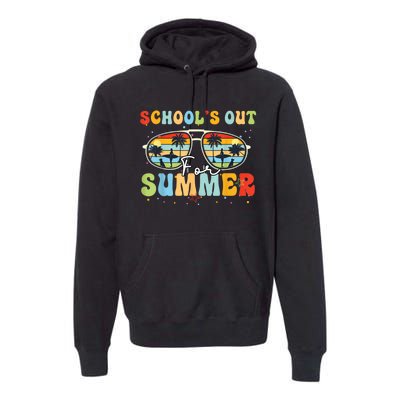 Last Day Of School Retro Schools Out For Summer Teacher Premium Hoodie