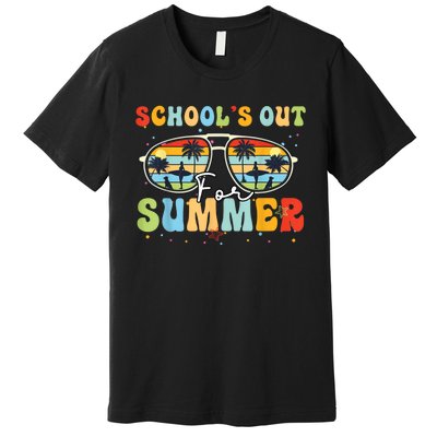 Last Day Of School Retro Schools Out For Summer Teacher Premium T-Shirt